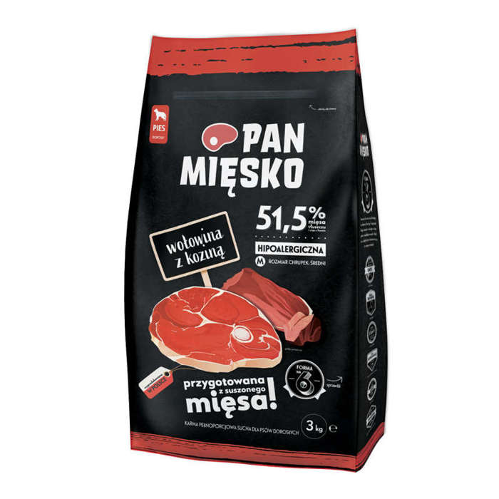 Pan Mięsko wołowina z koziną 3kg M