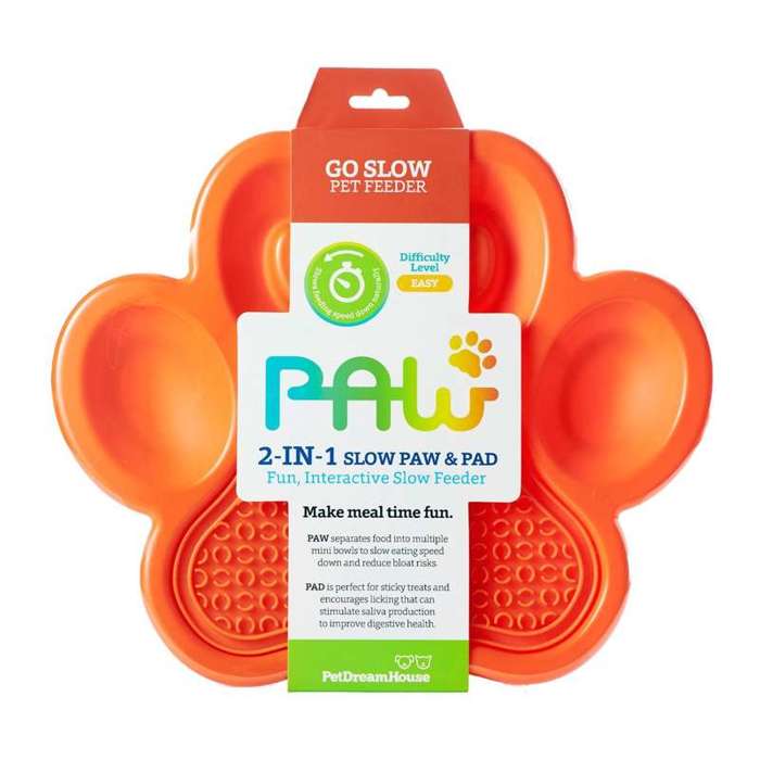 Pet Dream House Paw 2in1 Orange Easy miska spowalniająca jedzenie