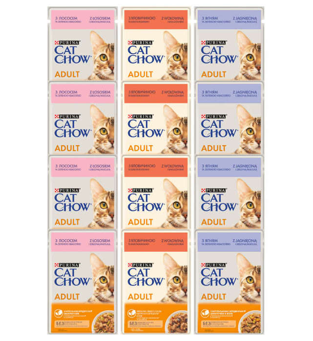 Purina Cat Chow ADULT Mix Smaków 12x85g 