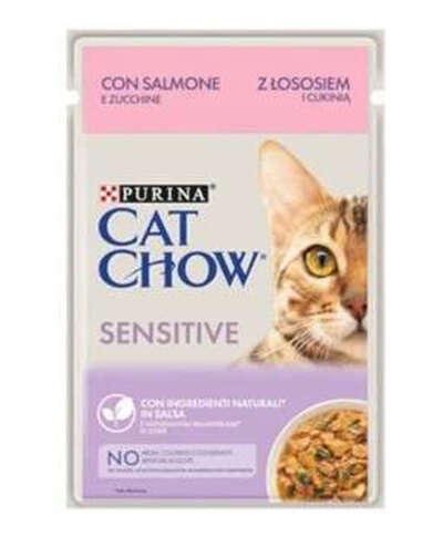 Purina Cat Chow SENSITIVE z łososiem i cukinią 85g