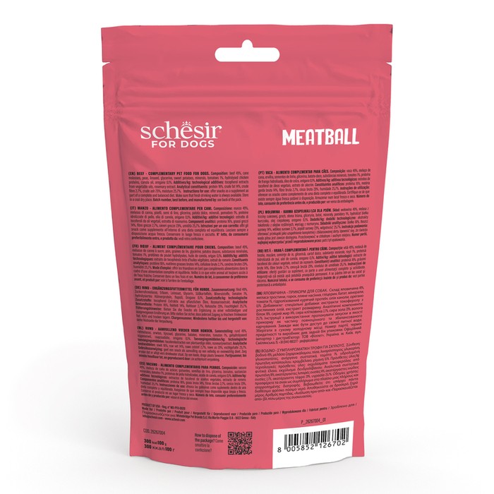 Schesir Dog Snack Meatballs Wołowina 225g