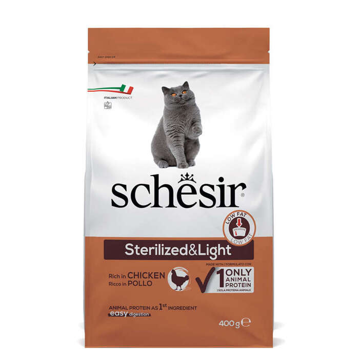 Schesir Suchy Kot Sterilized&Light Kurczak 400g