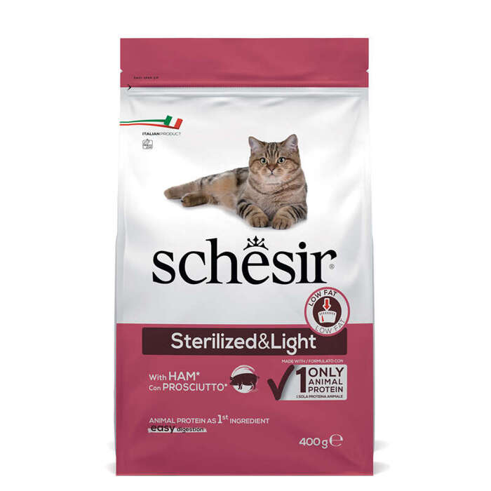 Schesir Suchy Kot Sterilized&Light Wieprzowina 400g