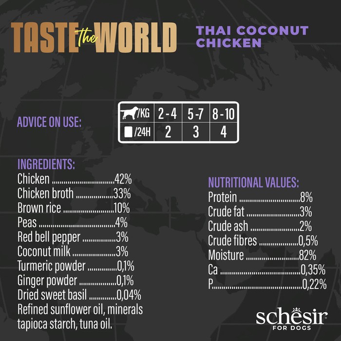 Schesir Taste The World Filety Kurczak Thai Z Kokosem 150g