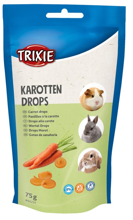 Trixie dropsy dla gryzoni o smaku marchewki 75g