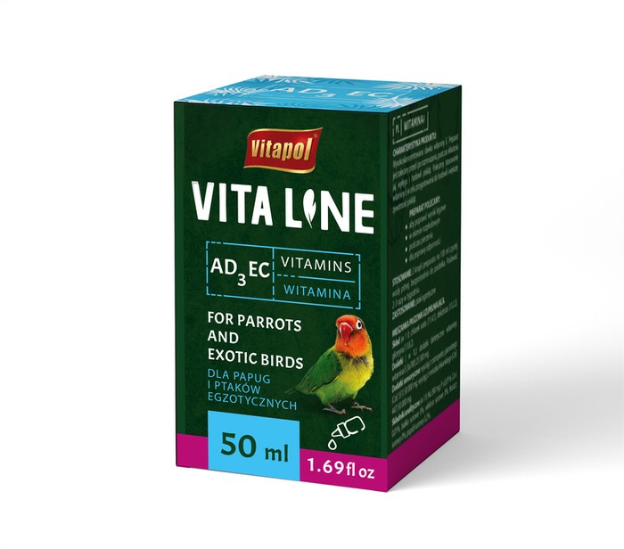 Vitapol vitaline AD3EC dla papug i ptaków egzotycznych 50ml