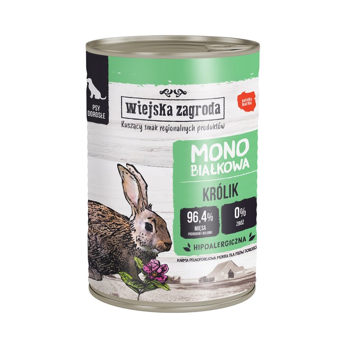 Wiejska Zagroda Adult Mono z królikiem 400g