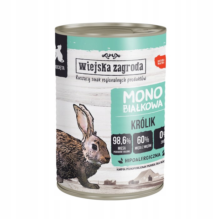 Wiejska Zagroda Junior Mono z królikiem 400g