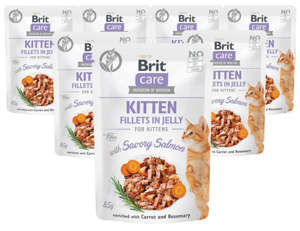 Brit Care Kitten Savory Salmon filety z kurczaka w galaretce 12x85g