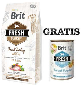 Brit Fresh Turkey & Pea Adult Fit & Slim 2,5kg + GRATIS