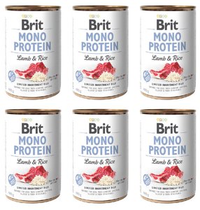 Brit Mono Protein jagnięcina z ryżem 6x400g