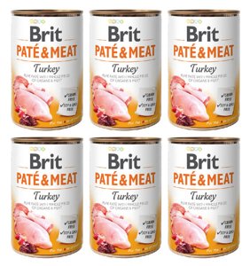 Brit Pate&Meat z indykiem 6x400g