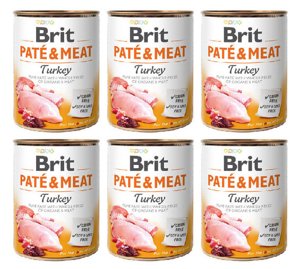 Brit Pate&Meat z indykiem 6x800g