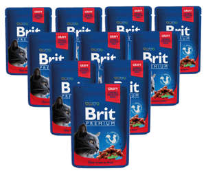 Brit Premium Adult wołowina z groszkiem w sosie 24x100g