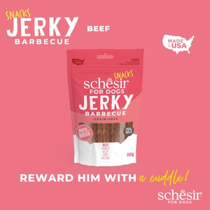 Schesir Dog Snack Pouch Jerky Bbq Wołowina 145g